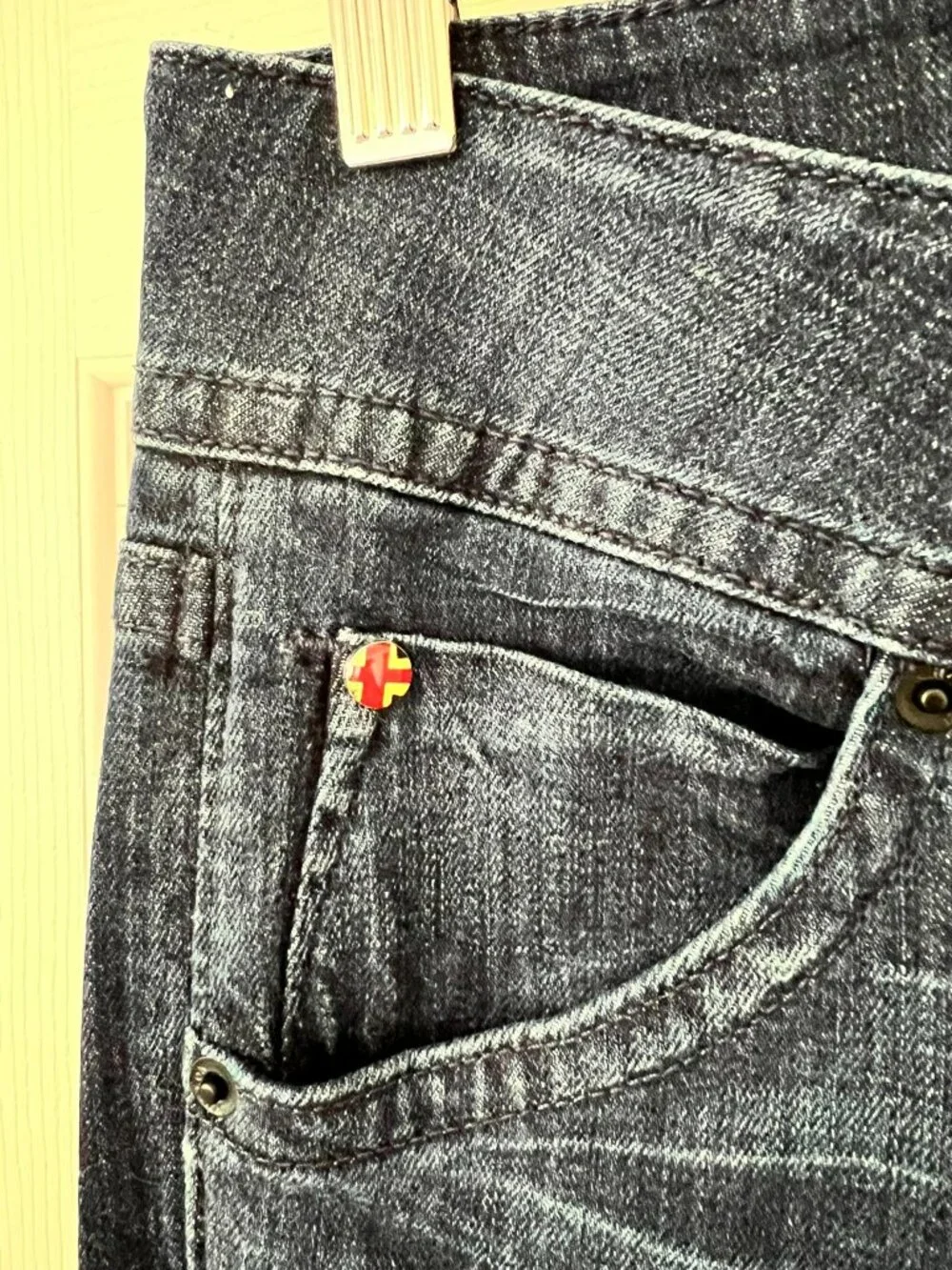 Hudson Signature Bootcut Jeans Sz 30 Dark Wash Long Inseam 33 Flap Pocket - Picture 5 of 14